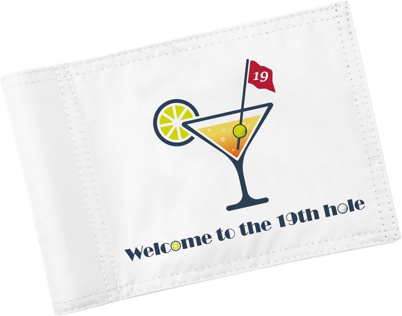 KINGTOP 19th Hole Golf Flag for Backyard Practice Putting Green, PGA Junior Standards, Double Sides 420D Nylon with Tube Insert, 6x8 Inch - Image 1